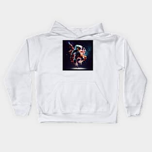 Astronaut dancing in space Kids Hoodie